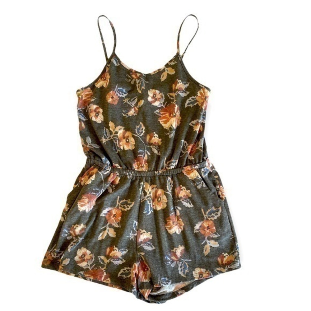 Color Thread Floral Romper Size Small